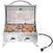 Portable 2-Burner Gas Grill Silver Stainless Steel Outdoor BBQ with Thermometer
